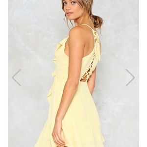 Yellow ruffle dress